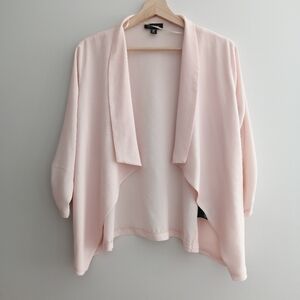 Le Chateau Blush Pink Open Blazer Jacket Top 3/4 Sleeves Medium